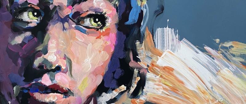 After Work: Expressives Gesicht in Acryl!