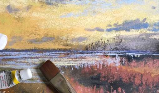 Nassuntermalungen unter Pastell